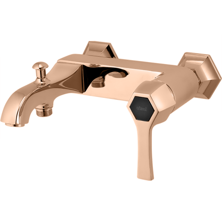 CISAL Cherie Смеситель для ванны однорычажный, без душевого комплекта, цвет розовое золото/черный, артикул CH0001347E