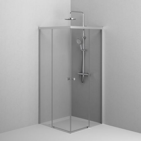 W94G-403-9090-МТ Душевое ограждение X-Joy Square Slide 90х90, мат хром, прозрачное, артикул W94G-403-9090-МТ