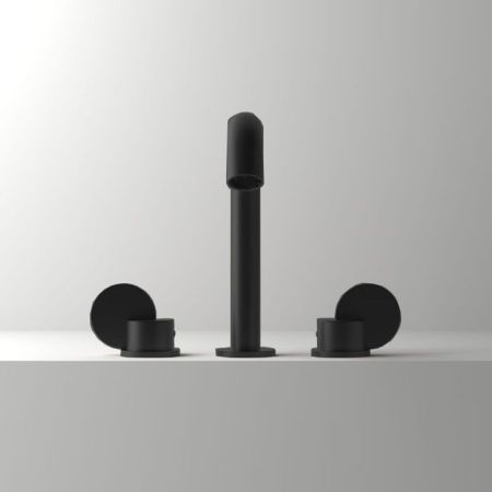 AGAPE LIMON Смеситель для раковины на 3 отверстия, цвет черный матовый