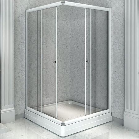 Душевой уголок Radomir 100x90 1-09-1-0-0-1210 профиль Белый стекло прозрачное