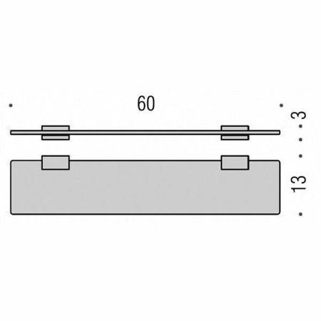 Colombo Look Полка стеклянная, 60 см, цвет: хром/матовое стекло, артикул B1616.CR-VAN