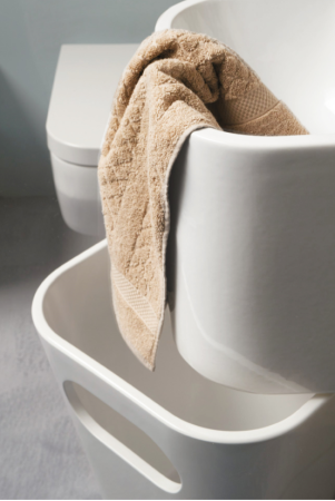 AZZURRA TANDEM Бельевая корзина под раковину из полиуретана 42х42хh52см, белая, артикул ULI CES bi