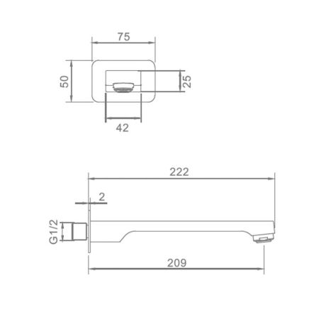 Излив встраиваемый Raglo R473.60, хром
