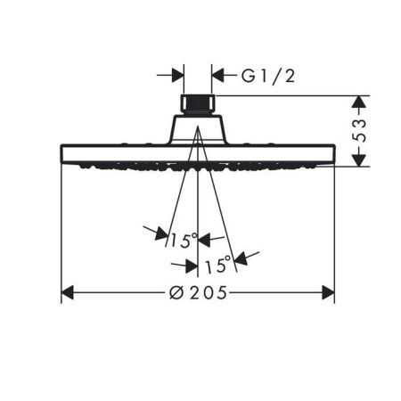 HG Vernis Blend Верхний душ 200, потолочный, шарнирный, 1jet, цвет: матовый черный, артикул 26271670