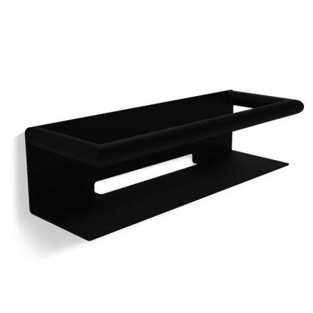 Полка, Decor Walther, MIKADO, прямоугольная, одноярусная, ширина, мм-300, глубина, мм-100, высота, мм-80, тип установки-настенный, материал-металл, цвет-черный матовый, артикул 0863960