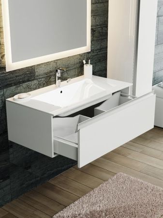 Тумба с раковиной SanVit Авеню-1 120 kavenu1120 в цвете Ral подвесная Черный глянец