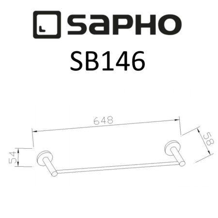 Полотенцедержатель SAMBA 600 мм, хром, Sapho, артикул SB146