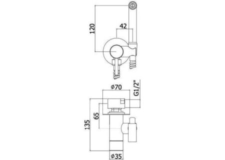 Смеситель с гигиеническим душем Paffoni Tweet Round ZDUP110CR (с внутренней частью)