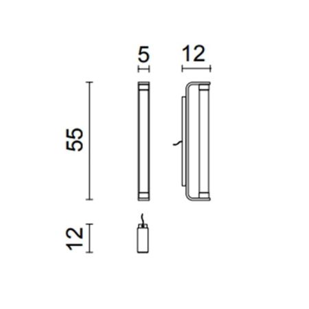 OASIS STRADIVARI Бра 120х50х550 мм., одинарное, фурнитура хром, артикул 5HLSTA002DCR