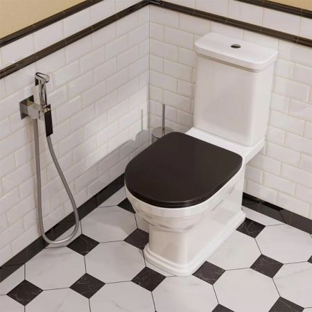 Сиденье POMPEI для напольного унитаза, черное глянцевое, артикул PO.seat.01\BLK