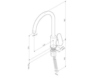 F8007122 Like смеситель для кухни, элегантный черный, шт, артикул F8007122