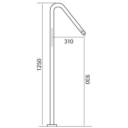 HUBER Lynox Напольный излив, нержавеющая сталь, артикул ZB001280D1