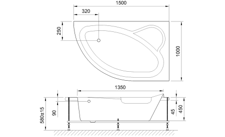 Акриловая ванна Royal Bath ALPINE RB819100 150x100x58R