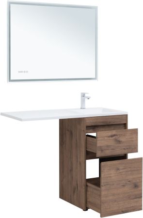 Тумба под раковину Aquanet Токио 48 дуб веллингтон (напольная 2 ящика), артикул 00333647