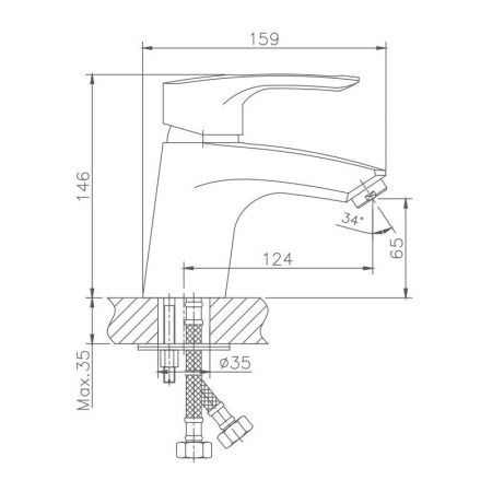 Смеситель для раковины Haiba HB1066, хром, артикул HB1066