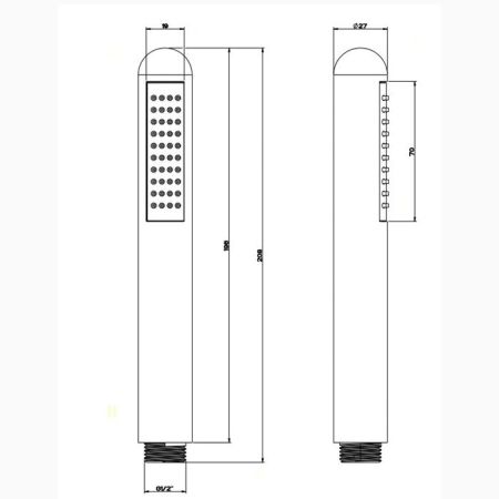 Gessi Goccia Душевая лейка с защитой от известкового налёта, цвет: черный