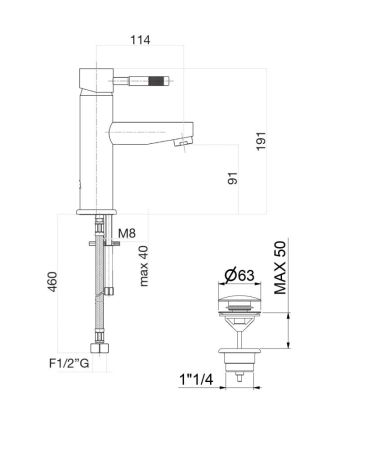 Смеситель для раковины Fiore XENON 44NN5271, черный, артикул 44NN5271