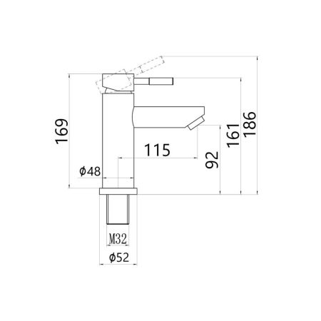 Смеситель для раковины Maretti Project-S PS32RF19, сатин, артикул PS32RF19