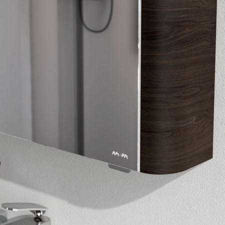 M30MCR0801TF Sensation, зеркало, зеркальный шкаф, правый, 80 см, с подсветкой, табачный дуб, текстур