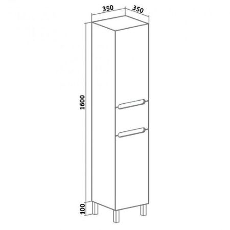 Шкаф пенал Runo Парма 35 4620750026967 с бельевой корзиной Белый, артикул 4620750026967