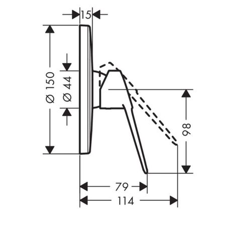 HG Novus Loop Встраиваемый смеситель для душа на 1 источник, внешняя часть, цвет: хром, артикул 71365000