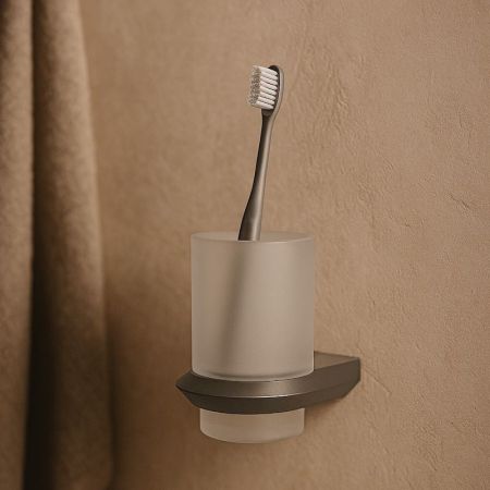 Стакан для ванной комнаты Knotlor SC103GM, оружейная сталь, артикул SC103GM