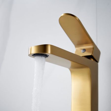 Смеситель для раковины Shevanik S4501G, золотой сатин, артикул S4501G