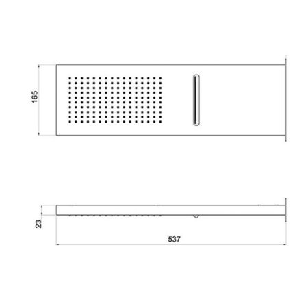 ALMAR Верхний душ настенный 537х165 мм, 2 режима, цвет черный глянцевый PVD, артикул E044199.DB