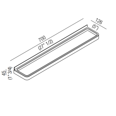Agape Memory Полочка, 70см, цвет: полированый/белый Cristalplant, артикул AMEM856AZ