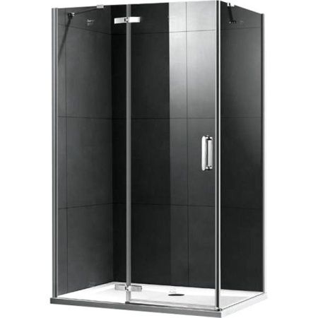 Душевой уголок Gemy Fall Tea 100х80 прямоугольный профиль Хром стекло прозрачное