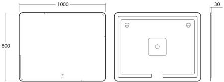 Otalia Зеркало с LED подсветкой, 1000х800