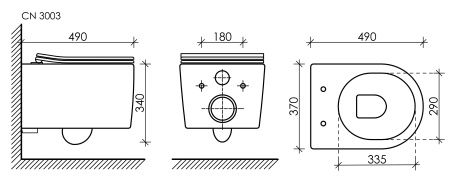 Подвесной унитаз Moments Rimless CN3003 Подвесной унитаз Moments Rimless CN3003