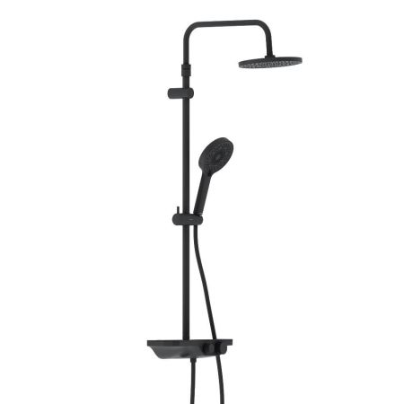 947730300 Apollo душевая система с ванно-душевым смесителем-полкой, черный, артикул 947730300