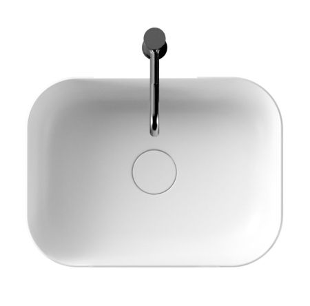 Alice Unica, накладная прямоугольная раковина с закругленными краями 50x37x16h см, цвет серый матовый, артикул 32190119