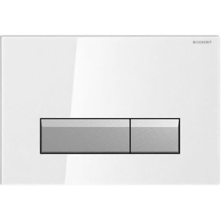 GEBERIT (*Sigma 40 New) Cмывная клавиша с системой удаления запаха,Стекло,белое / алюминий