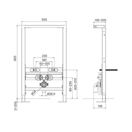Инсталляция рамная для подвесного биде, универсальная, Profix, IDDIS (PROB000i32), артикул PROB000i32