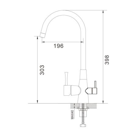 Смеситель для кухни с подключением фильтра Shevanik S428G, золотой сатин
