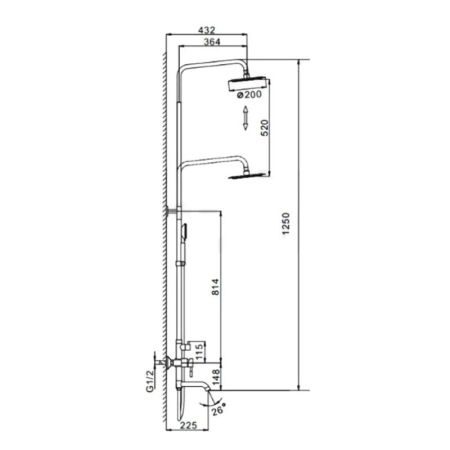 Душевая система D-Lin H10A22, сатин