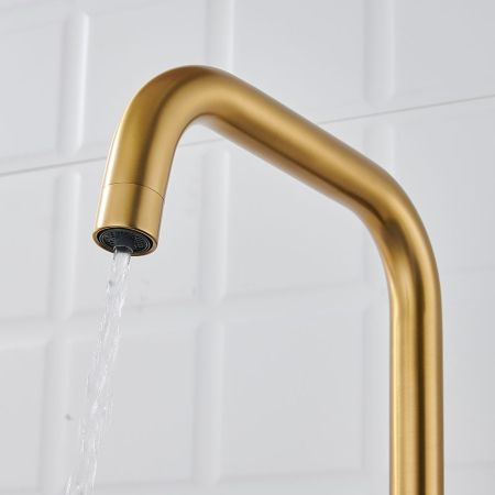 Смеситель для кухни с подключением фильтра Shevanik S528G, золотой сатин, артикул S528G