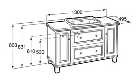 Тумба под раковину Roca Carmen 130 857136415 Белый сатин, артикул 857136415