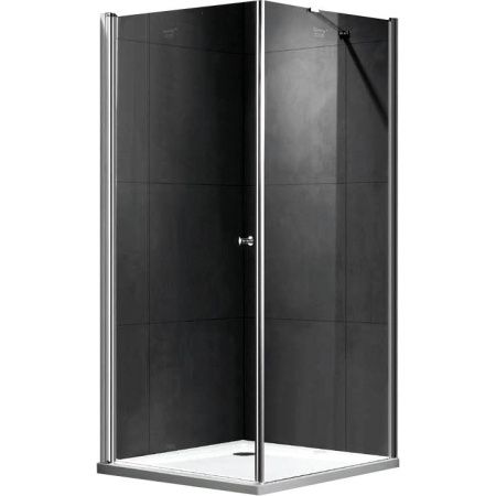 Душевой уголок Gemy New Rockcoco 80х190 квадратный одна распашная дверца профиль Хром стекло прозрачное