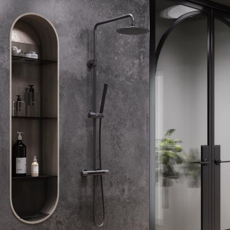 936800300 Scandinavian Pure душевая система с душевым ТМС смесителем, чёрный, артикул 936800300
