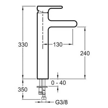 Смеситель для раковины  JACOB DELAFON SINGULIER E10861-CP (хром, L-13 H-24), шт