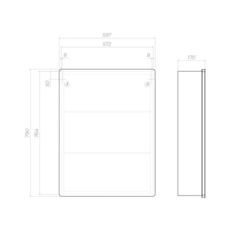 Зеркальный шкаф VIGO Geometry 117, 60 см, артикул 117