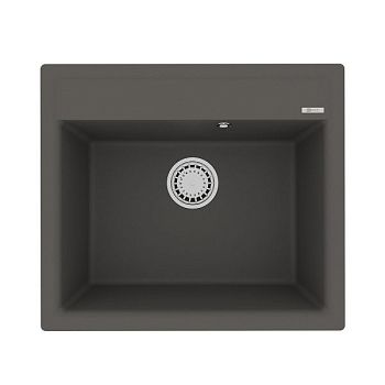 Кухонная мойка Lemark HANKA 570 врезная прямоугольная из кварцгранита цвет: Серый шёлк (9910017)