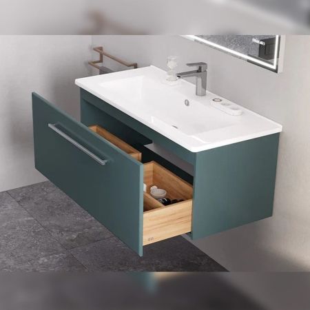 Тумба под раковину подвесная Velvex Posse tp.POS.OSK.105.1Y верде, 105 см, артикул tp.POS.OSK.105.1Y верде