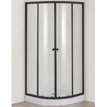 Душевой уголок Orange E01-090TB 90x90 профиль Черный стекло прозрачное