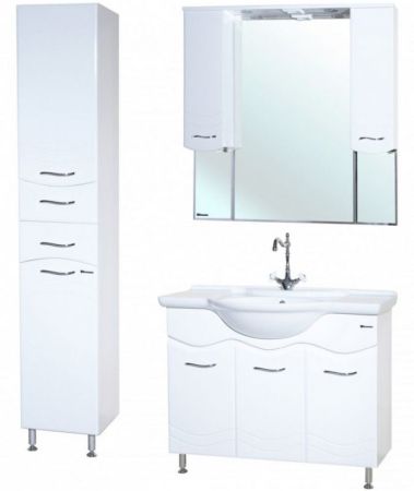 Зеркало со шкафом Bellezza Мари 105 4612918000018 с подсветкой Белое