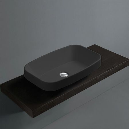 Simas Baden Baden Раковина накладная 60х38 см, без отв. для смесителя, цвет nero matt, артикул BB11 nero matt