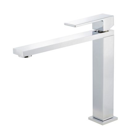 CUCINA KVANT Смеситель для кухни моноком. высокий, прямой плоский излив, ручка сверху, хром, артикул 26094